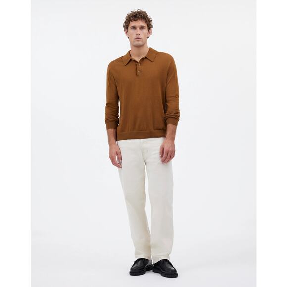 Madewell Other - NWT Madewell Three-Button Sweater Polo Shirt in Merino Wool in camel size S.